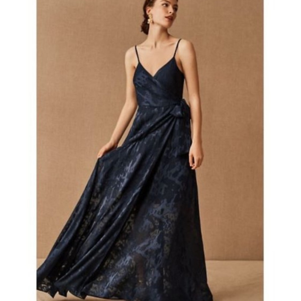 Anthropologie Hutch Alden Wrap Maxi Dress In Navy NWOT